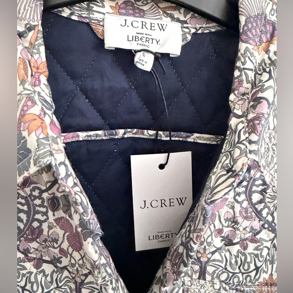 🏷️ New J Crew relaxed fit quilted shirt jacket in Liberty Morris print size 0 - Picture 5 of 6